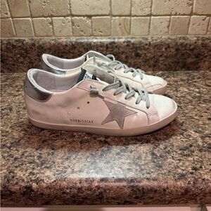 Golden Goose Superstar W77 white with silver